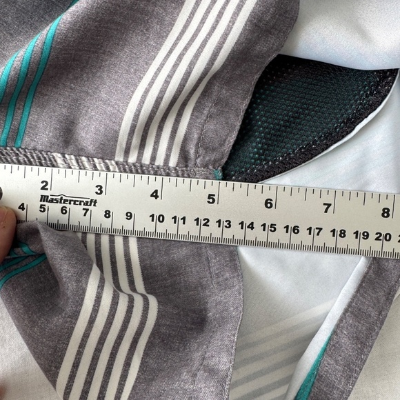 RVCA Men's 36 Classic Non-Stretch Board Shorts Gray Striped Surfer Ocean Beach - Picture 13 of 16